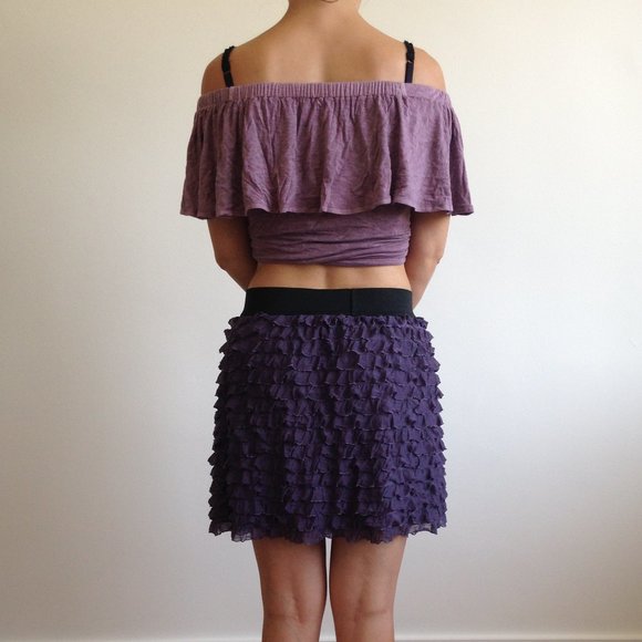 American Eagle - Purple Off The Shoulder Top - Picture 8 of 14